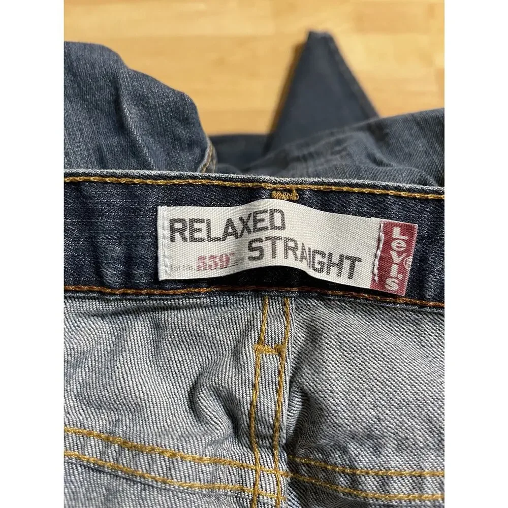 Levi's 559 Jeans Men's‎ 40X32 Dark Wash Straight Red Tab Blue Pre-Owned